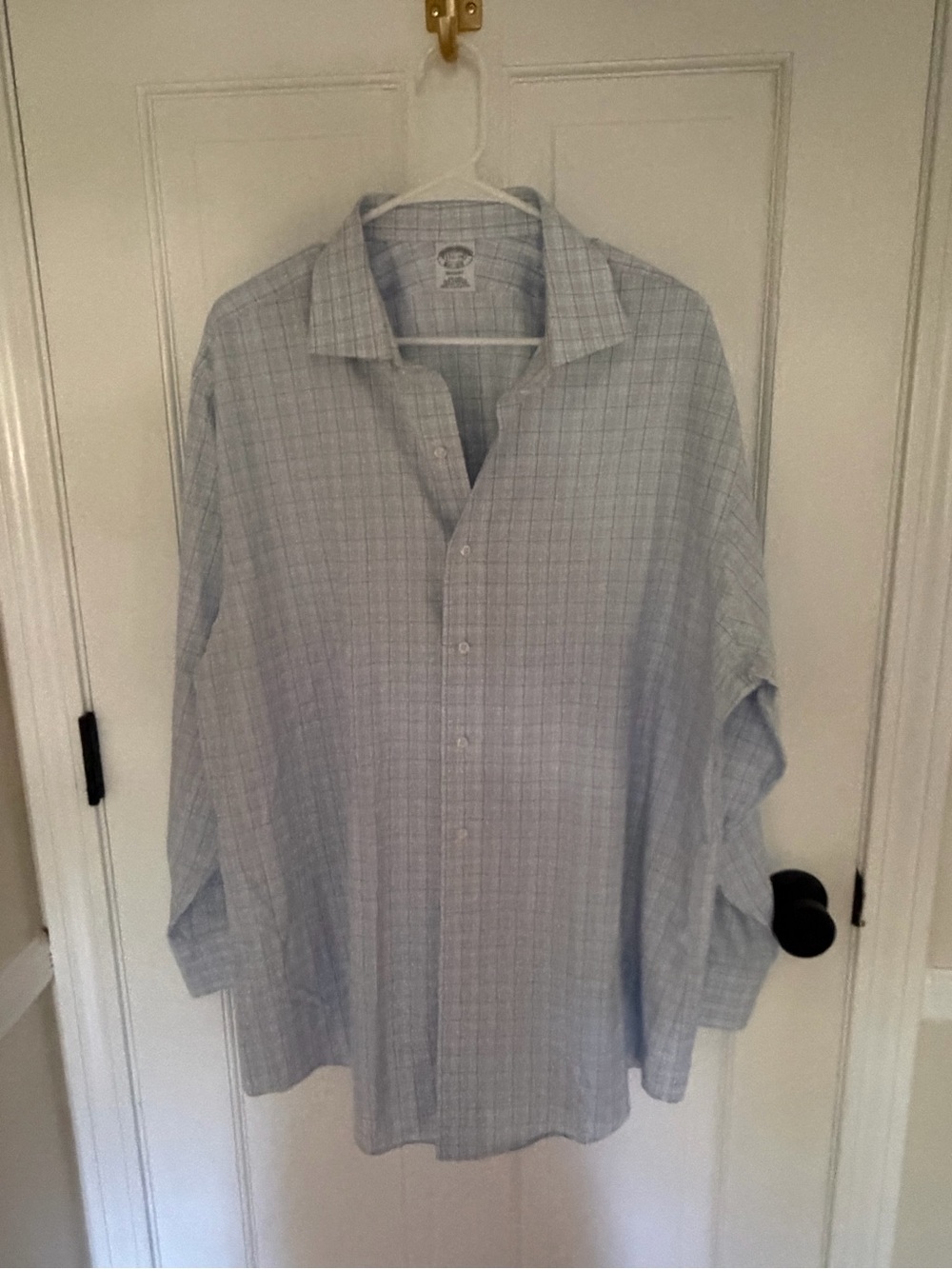 Brooks Brothers Light Blue and White Checked Dress Shirt